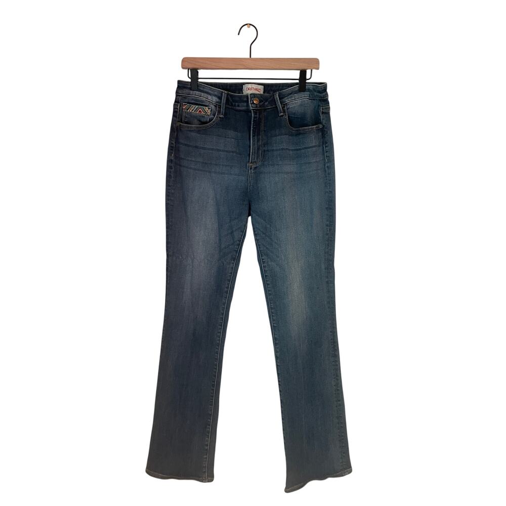 DRIFTWOOD Kelly Embroidered Bootcut Denim Jeans High Rise Womens 31 Western